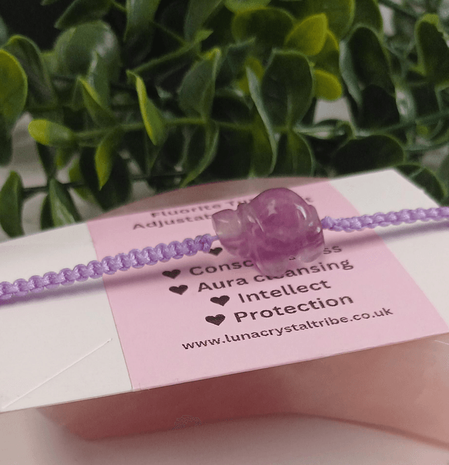 Fluorite Turtle Adjustable Bracelet