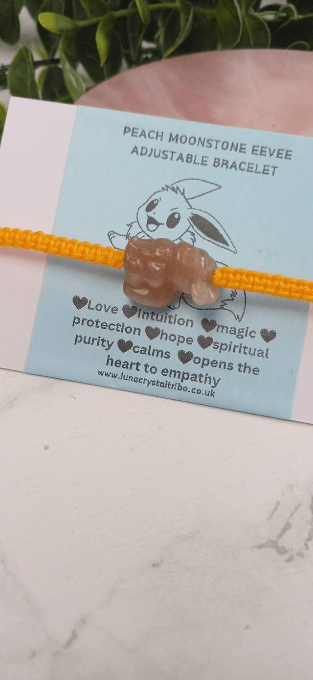 Peach Moonstone Evee Adjustable Bracelet