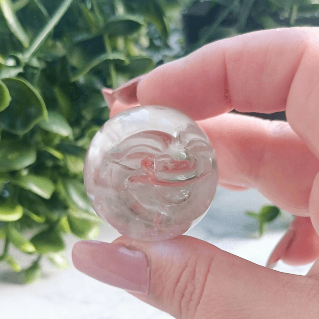 Clear Quartz Smiling Moon Sphere