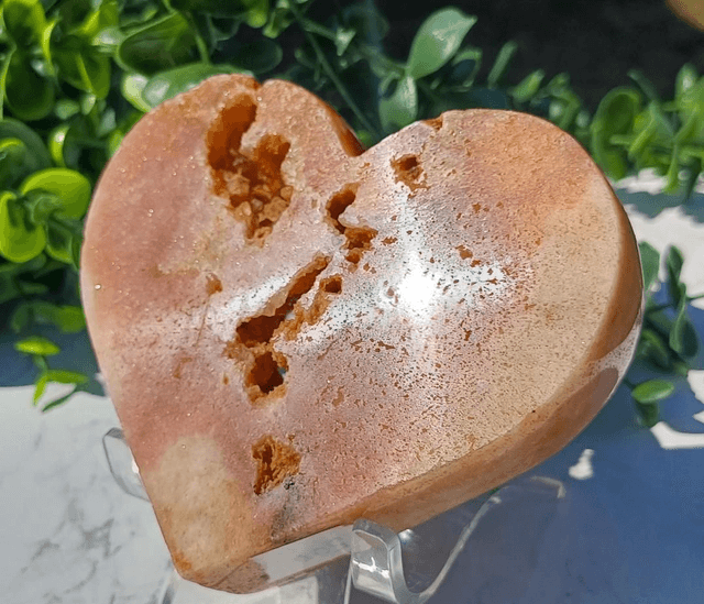 Pink Amethyst Heart with Citrine