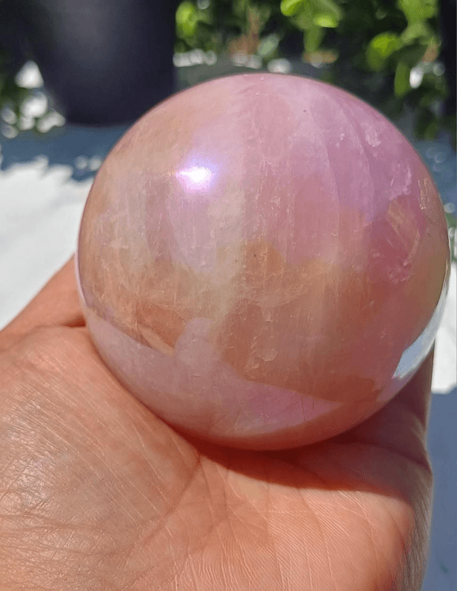 Aura Rose Quartz Sphere
