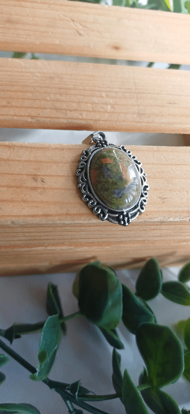 Unakite Pendant with 925 silver chain