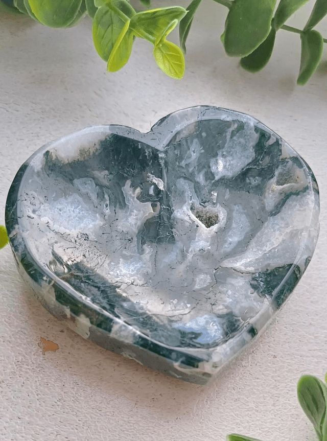 Moss Agate Trinket Dish