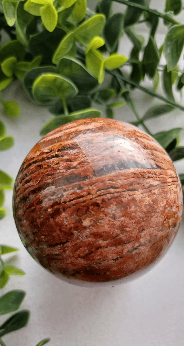 Red Thousand Layer Quartz with Black Rutile 218g