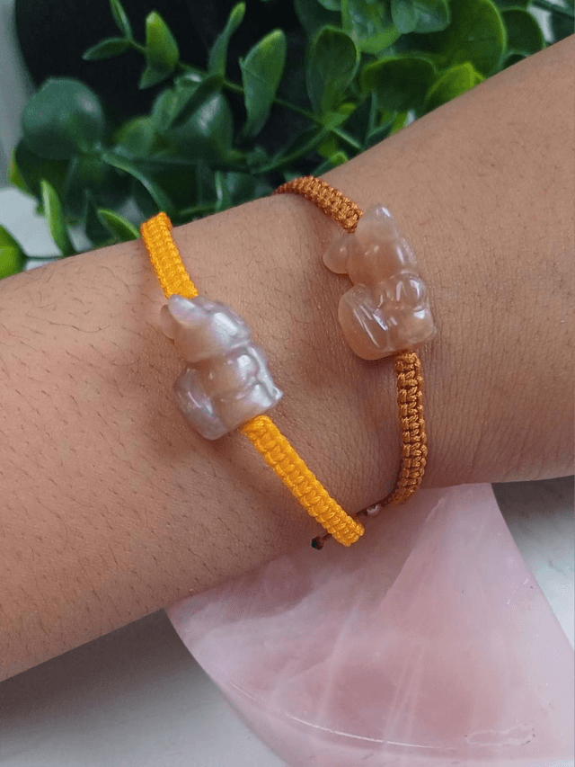 Peach Moonstone Evee Adjustable Bracelet