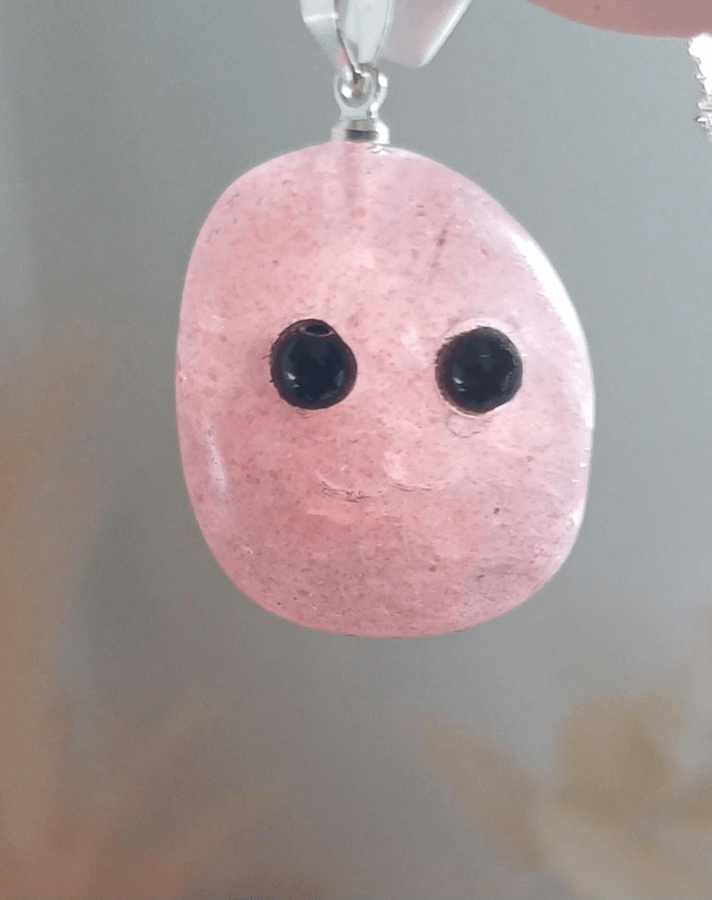Tutti. Strawberry Quartz Crystal Critter Necklace 