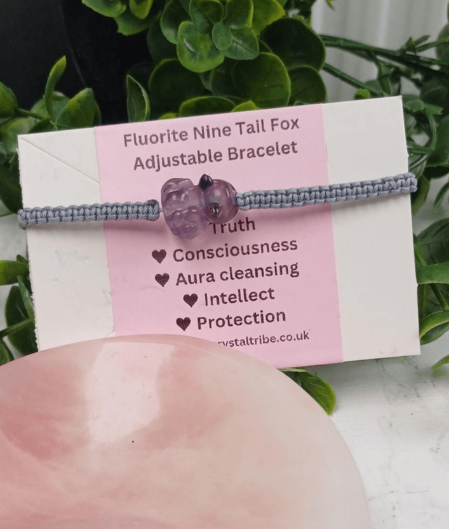 Fluorite 9 Tail Fox Adjustable Bracelet 