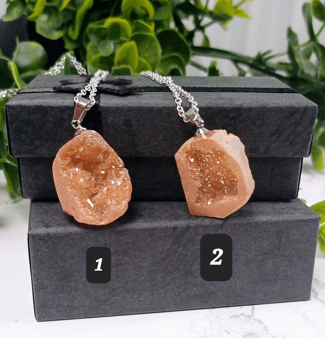 Aura Druzy Quartz Pendant