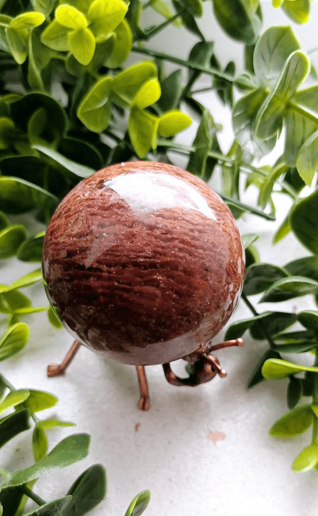 Red Thousand Layer Quartz Sphere 128g