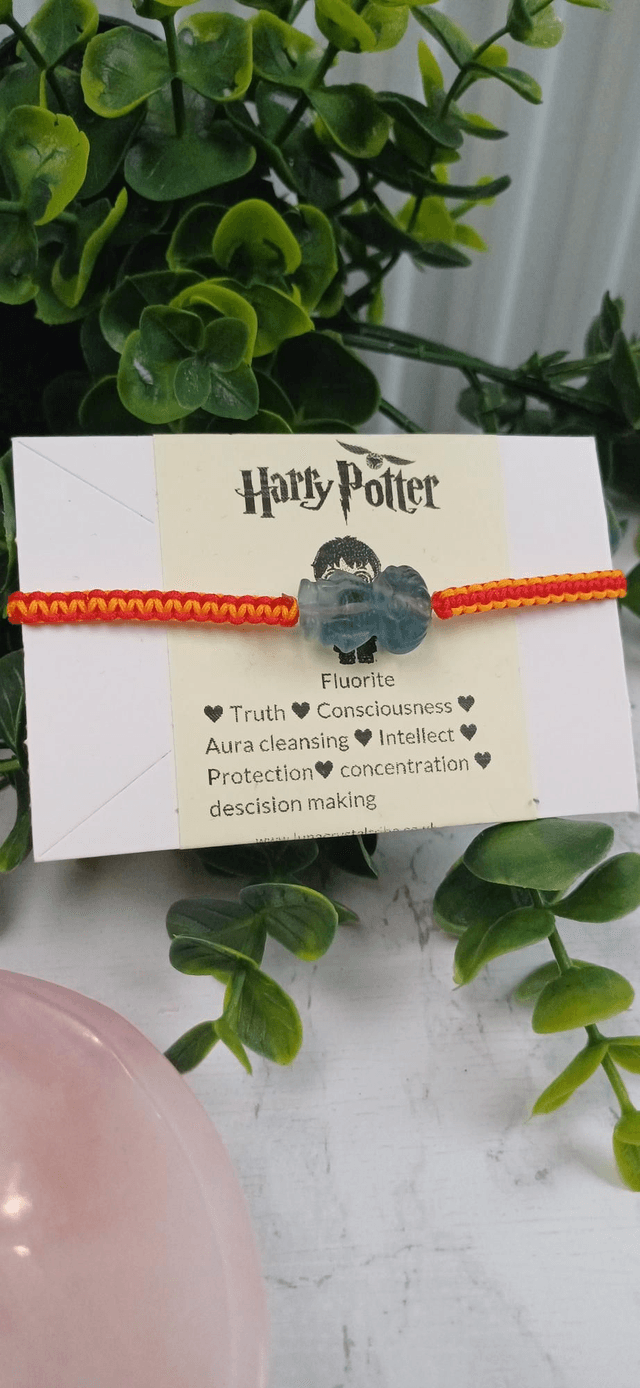 Fluorite Harry Potter Adjustable Bracelet in Gryffindor colours