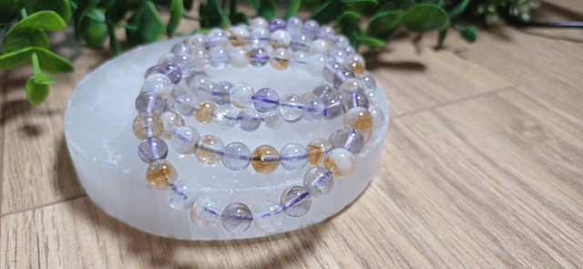 Amethyst &amp; Citrine 6mm Bracelet