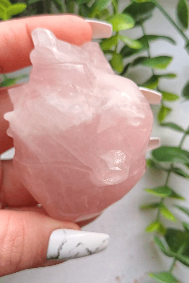 Rose Quartz Anatomical Heart