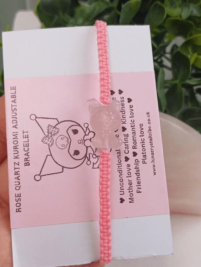 Rose Quartz Kuromi Adjustable Bracelet 