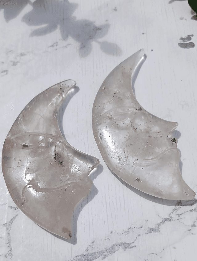Clear Quartz Moon Face